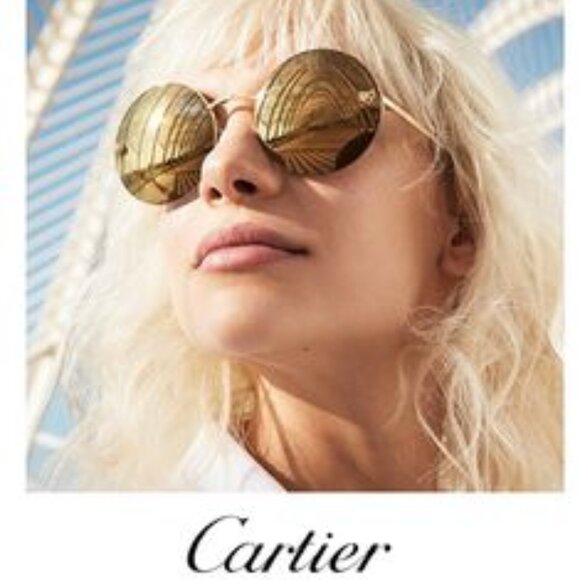 NEW CARTIER CT0022S 002 WOMEN GOLD ROUND SUNGLASSES CT0022S - Picture 2 of 11